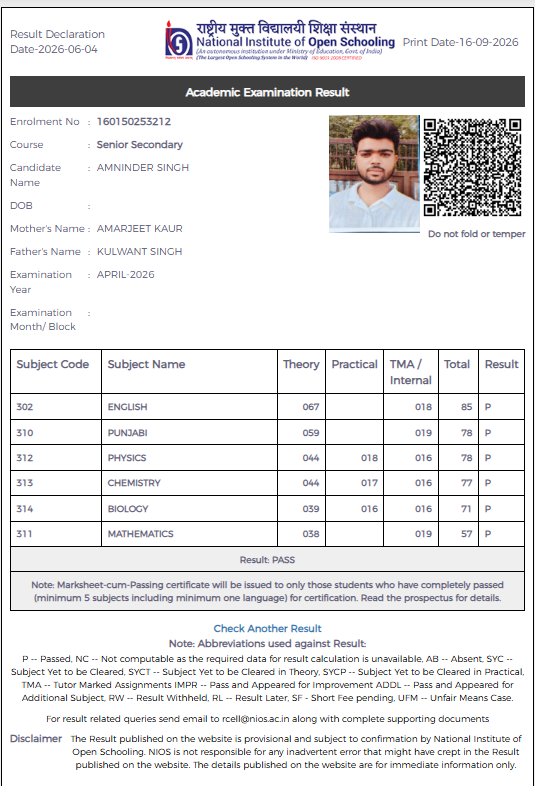 Student Result